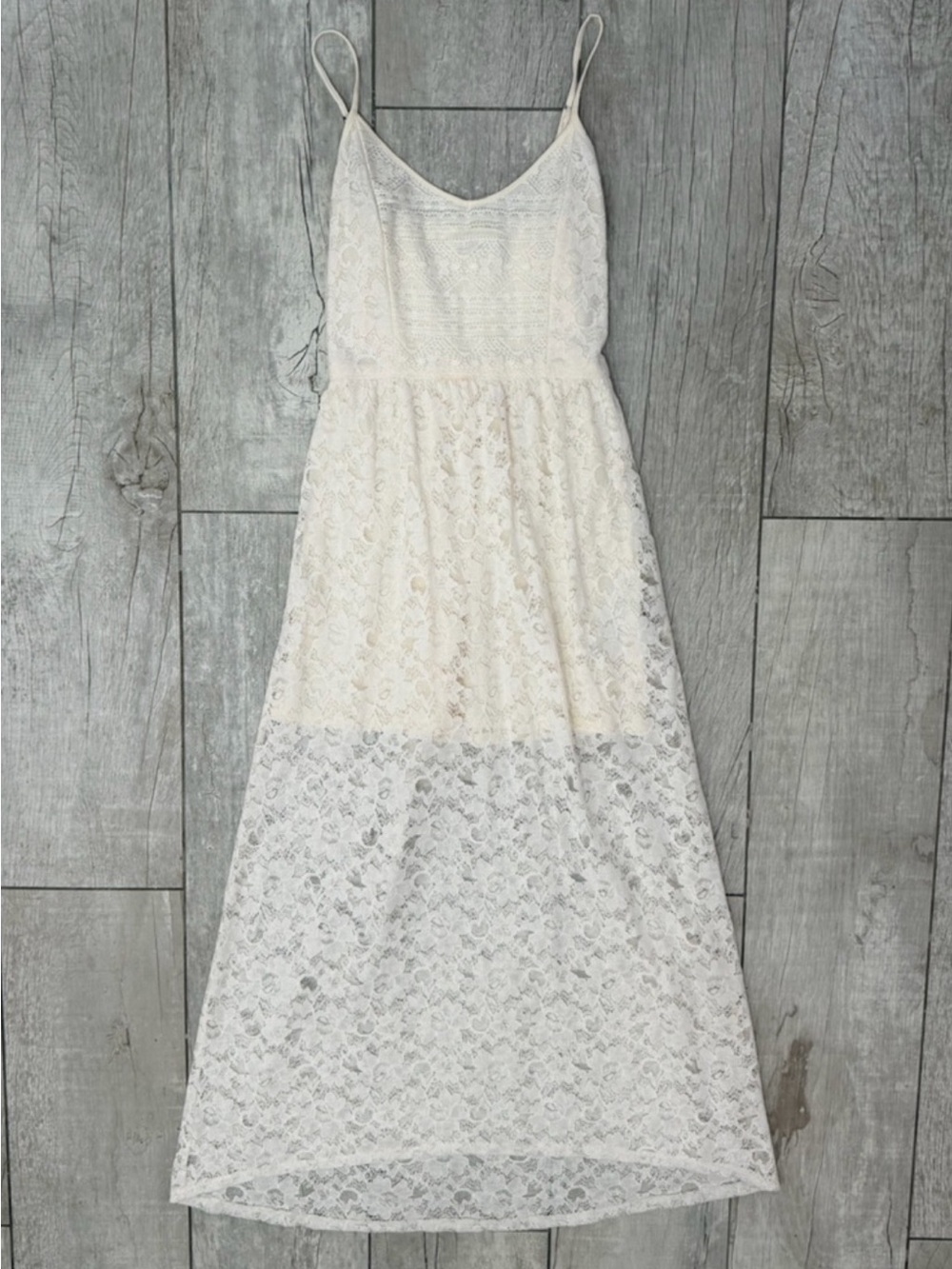 Abercrombie - Ivory Lace Midi Dress | Size: L (14/16 Teen)